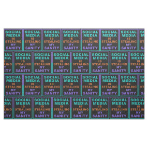 Funny “Social Media” custom fabric