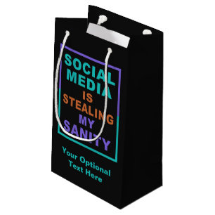 Funny “Social Media” custom gift bag