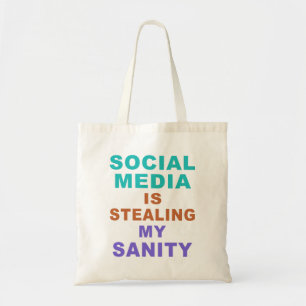 Funny “Social Media” tote bags