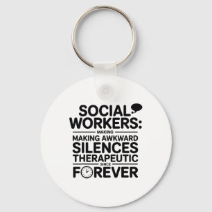 Funny Social Worker Appreciation Msw School Mental Keychain