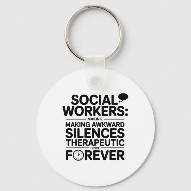 Funny Social Worker Appreciation Msw School Mental Keychain (Front)
