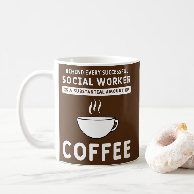 Funny Social Worker Coffee And Social Work  Coffee Mug (With Donut)