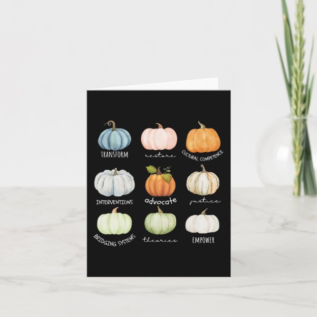 Funny Social Worker Halloween Fall Pumpkin Thanksg Card (Front)