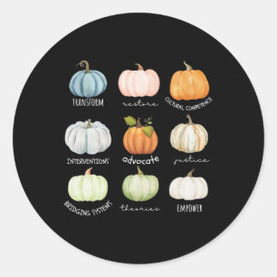 Funny Social Worker Halloween Fall Pumpkin Thanksg Classic Round Sticker