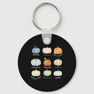 Funny Social Worker Halloween Fall Pumpkin Thanksg Keychain