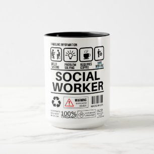 Funny Social Worker Handling Information Mug
