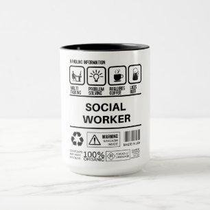 Funny Social Worker Handling Information Mug