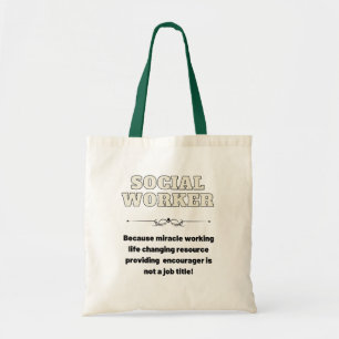 Funny Social Worker Job Title Tote