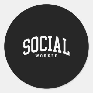 Funny social worker retro school social worker classic round sticker