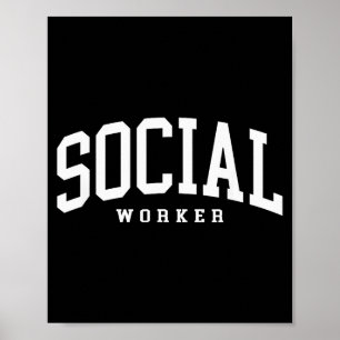 Funny social worker retro school social worker poster