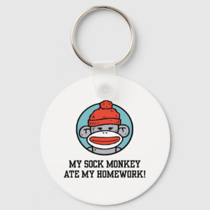 Funny Sock Monkey Keychain