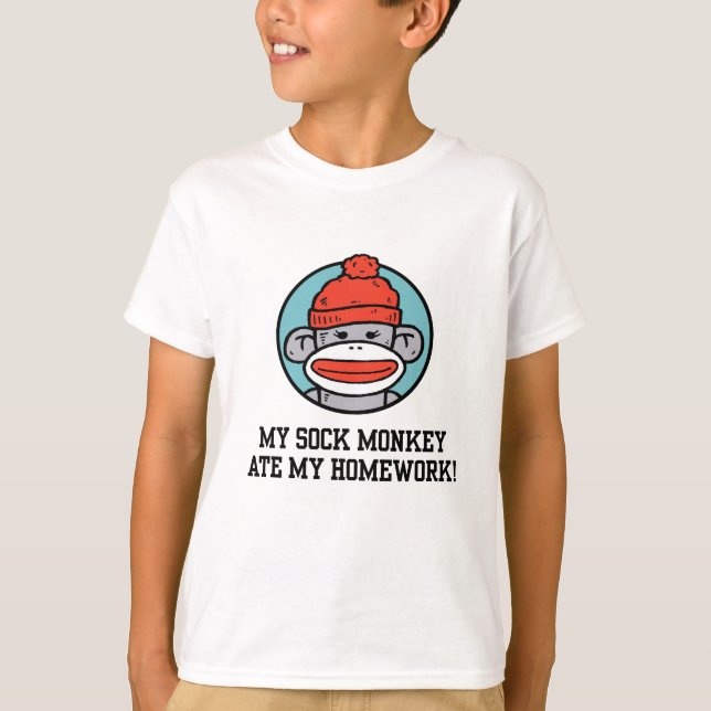 Funny Sock Monkey T-Shirt (Front)