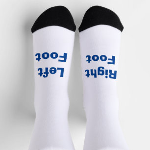 FUNNY! Socks - Left foot Right Foot - Blue