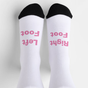 FUNNY! Socks - Left foot Right Foot - Pink