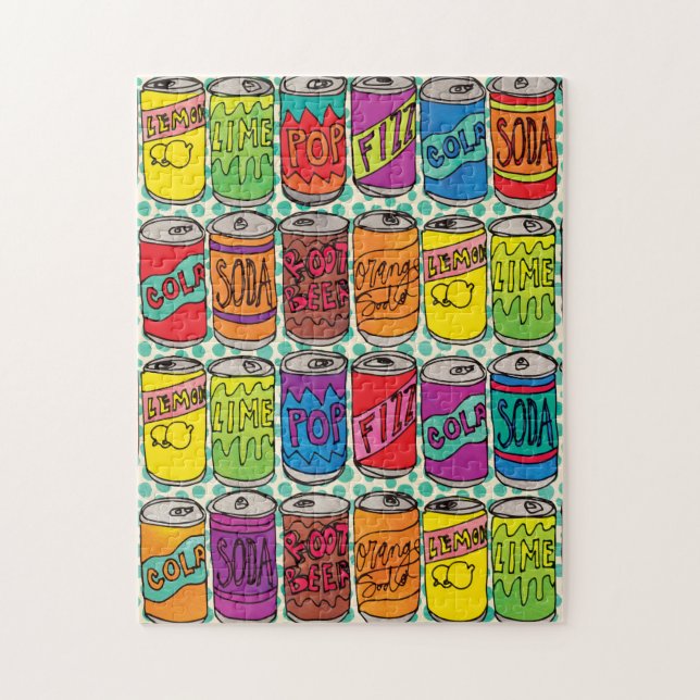 Funny Soda Cans Colorful Pattern Jigsaw Puzzle (Vertical)