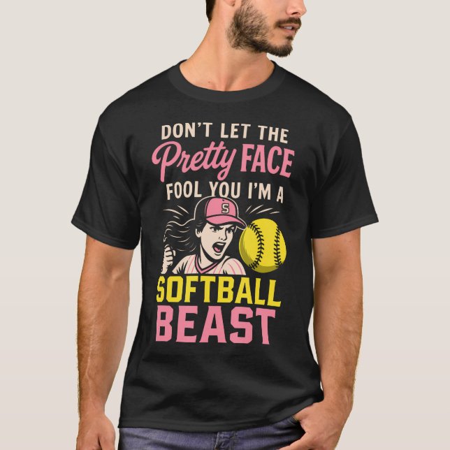 Funny Softball Art For Softball T-Shirt (Front)