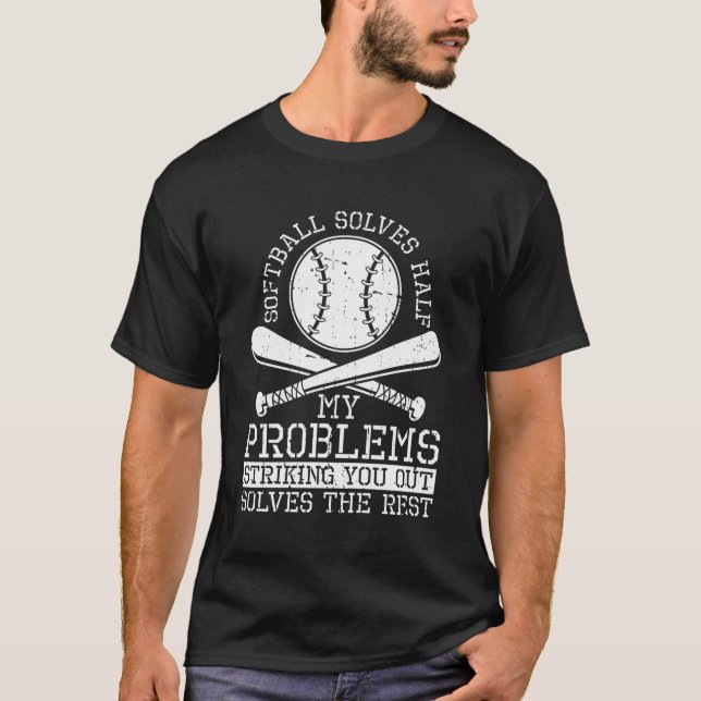 Funny Softball - Batter Pitcher Catcher Softball T-Shirt (Front)