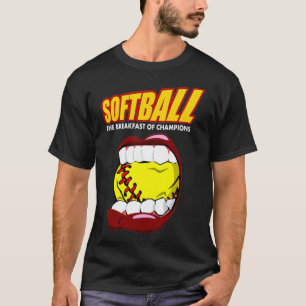 Funny Softball   Breakfast of Champions  T-Shirt