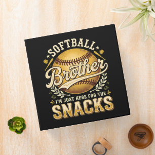 Funny Softball Brother Snacks Sports Binder