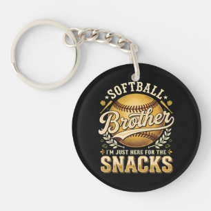 Funny Softball Brother Snacks Sports Keychain