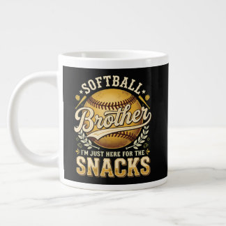 Funny Softball Brother Snacks Sports Large Coffee Mug