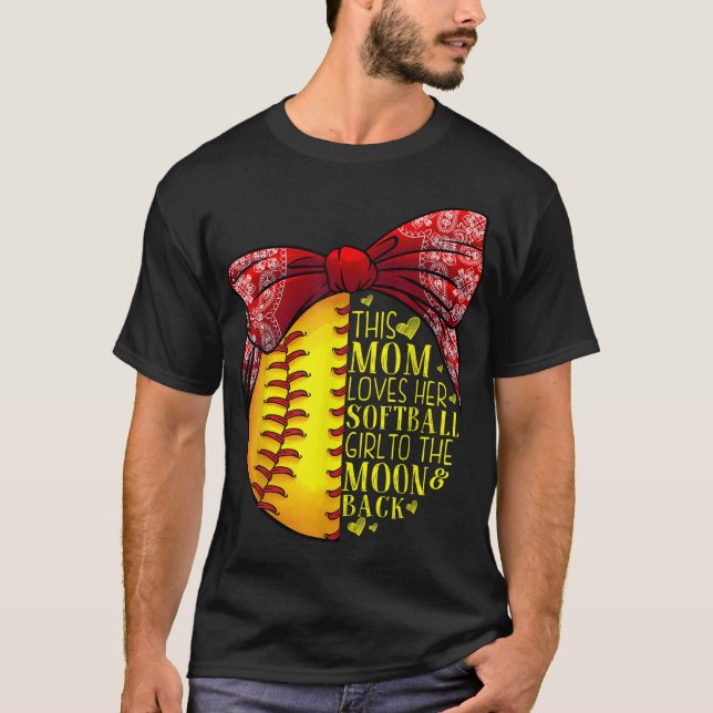 Funny Softball Gift Mom Women Pitcher Catcher Girl T-Shirt (Front)