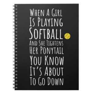 Funny Softball Gifts For Teen Girls Team Players Notebook