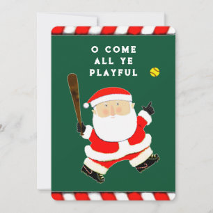funny Softball holiday cards