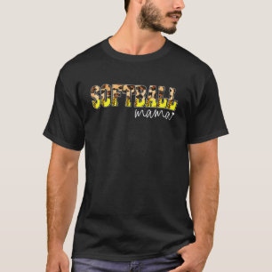 Funny Softball Mama Leopard Mother's Day Sporty Mo T-Shirt