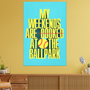 Funny Softball Weekend At The Ballpark Canvas Print