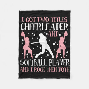 Funny Softll Cheer Lover Graphic Women Girls Cheer Fleece Blanket