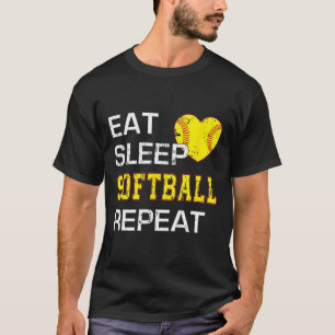 Funny Softll Eat Sleep Softll Repeat For Girls Sof T-Shirt