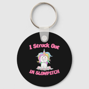 Funny Softll Gag Tee I Struck Out In Slowpitch Emr Keychain