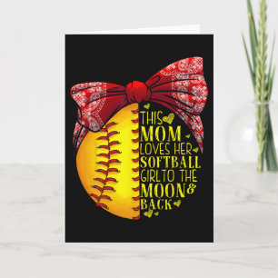 Funny Softll Gift Mom Women Pitcher Catcher Girls Card