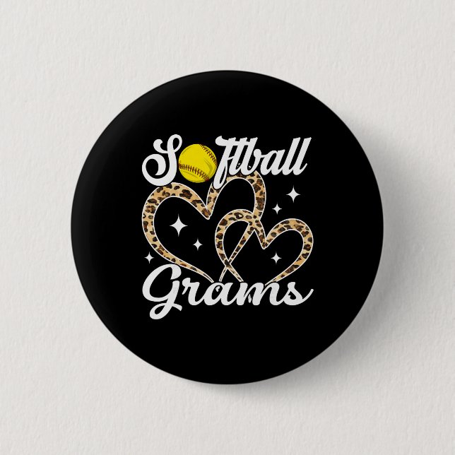 Funny Softll Grams Leopard Softll Player  2 Inch Round Button (Front)