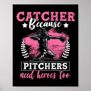 Funny Softll Lover Graphic Women Girls Softll Catc Poster