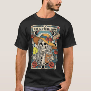 Funny Softll Mom Skeleton Tarot Card Mama Game Day T-Shirt