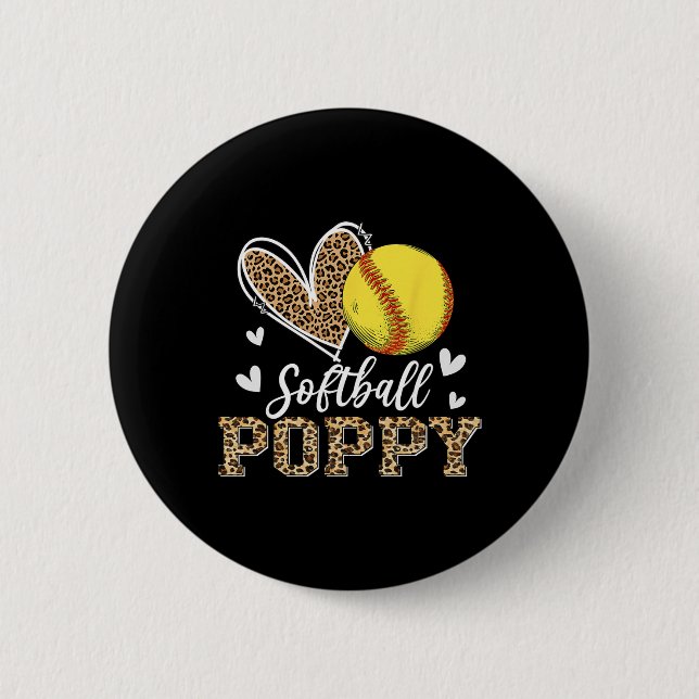 Funny Softll Poppy Leopard Poppy Softll Player  2 Inch Round Button (Front)