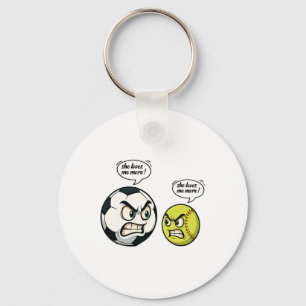 Funny Softll Soccer Girl Women Daughter She Love M Keychain