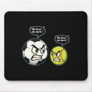 Funny Softll Soccer Girl Women Daughter She Love M Mouse Pad
