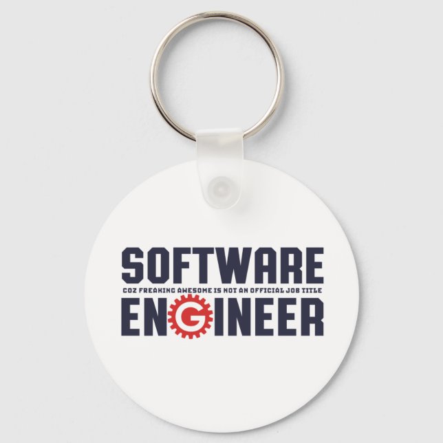 Funny Software Engineer Humour Engineering Major Keychain (Front)