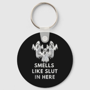 Funny Soky Halloween Offensive Adult Humour Ghost Keychain