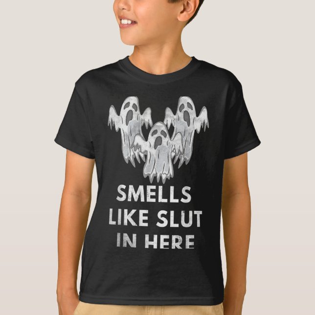 Funny Soky Halloween Offensive Adult Humour Ghost  T-Shirt (Front)