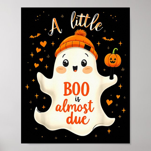 Funny Soky Pregnancy A Little Boo Is Almost Due Ha Poster (Front)