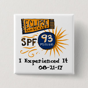 Funny Solar Eclipse Sunscreen 2 Inch Square Button