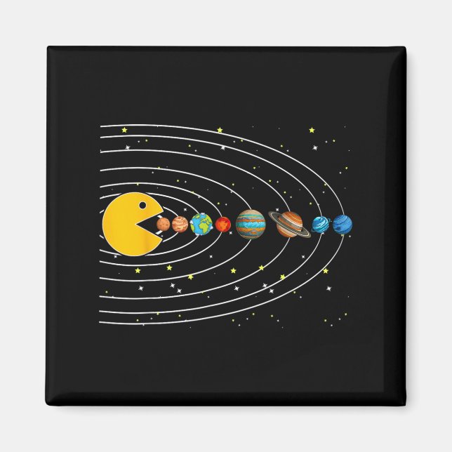 Funny Solar System Astronauts Outer Space Video Magnet (Front)