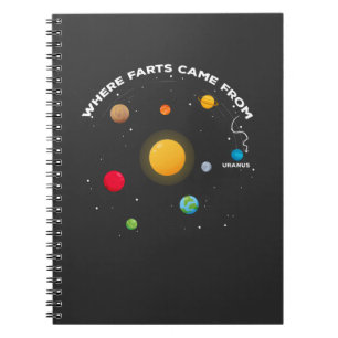 Funny Solar System Astronomy Joke Uranus Farts Notebook