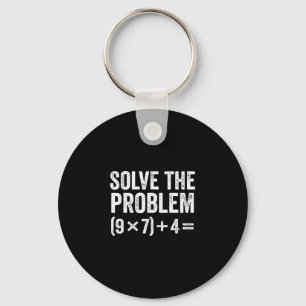 Funny Solve The Problem 67 Meme Six Seven  Keychain