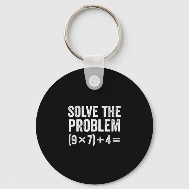 Funny Solve The Problem 67 Meme Six Seven  Keychain (Front)