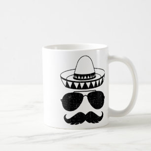 Funny Sombrero Face With Moustache For Mexican Cin Coffee Mug